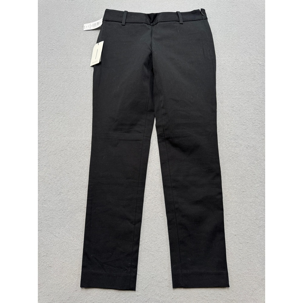 NEW Aritzia Babaton Elliot‎ Pants Women's 0 Black Bi-Stretch Cotton Flat Front